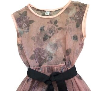 Mesh Dress made in Italy stretchy sleeveless floral fairy whimsy goth baby doll